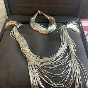 Handmade women’s silver necklace and bracelet